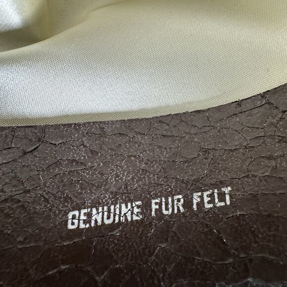 Bradford Western Cowboy Hat Size 7 Chocolate Brown Genuine Fur Felt Vintage - Picture 6 of 9